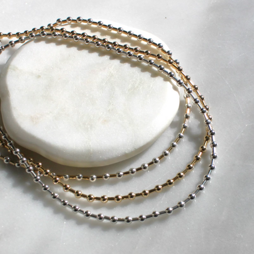 Silver or Gold Beaded Necklace