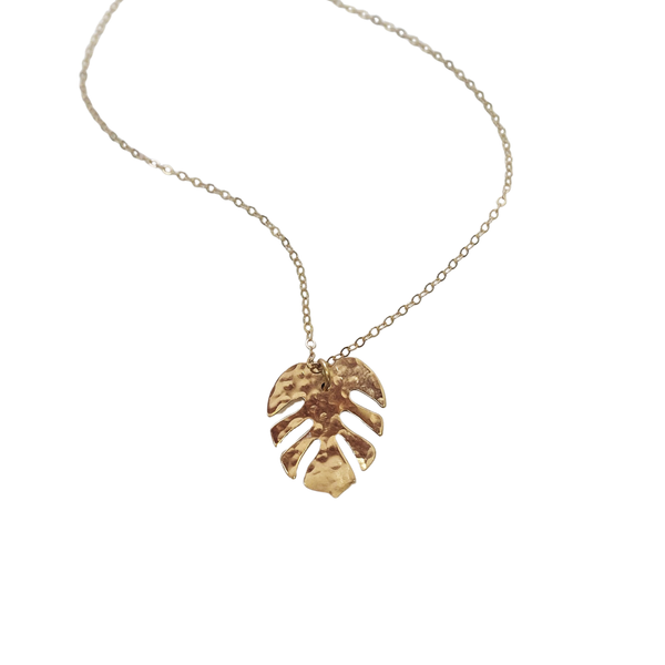 Gold palm 2025 leaf necklace