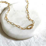 Solid Gold Carabiner Charm Holder Necklace