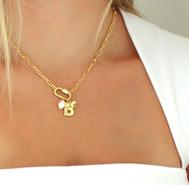 Goldie Carabiner Charm Necklace