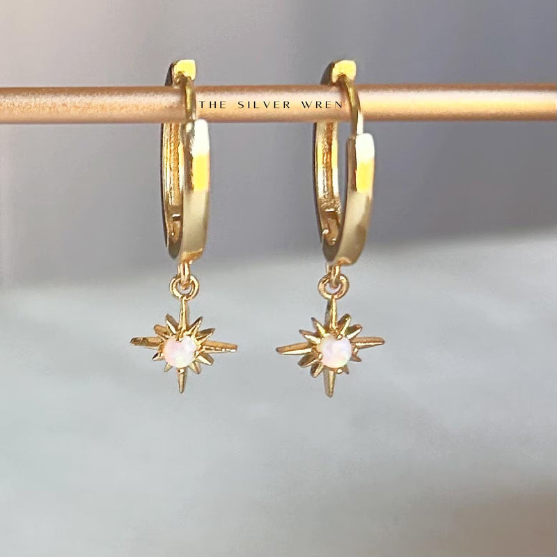 Opal Star Hoops