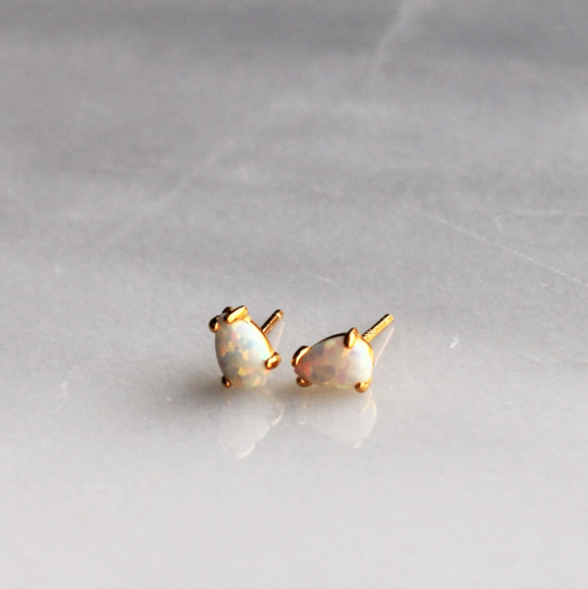 Nyla Teardrop Opal Stud Earrings