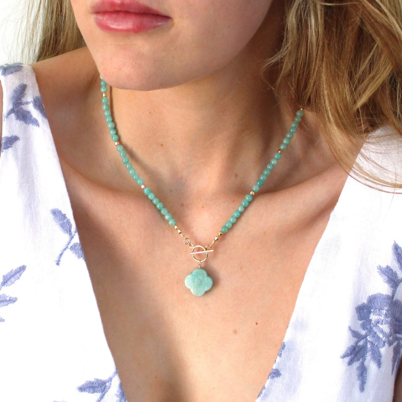 Natural Amazonite Toggle Necklace