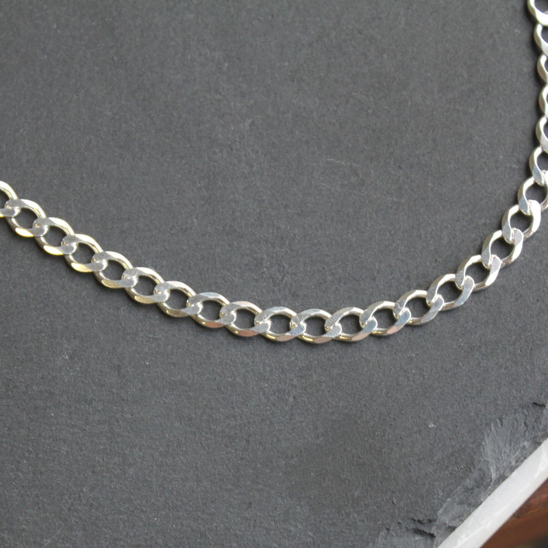 Men's 5mm Sterling Silver Curb Chain Necklace