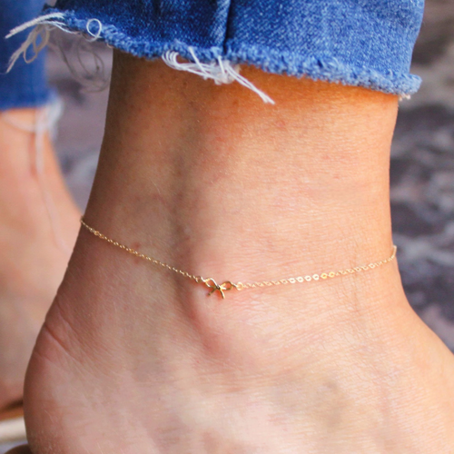 Gold Bow Anklet