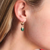 Malachite Huggie Hoop Earrings