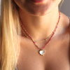 Unity Beaded Necklace with Heart Pendant - Choose your color