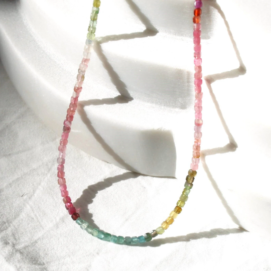 Natural Tourmaline Beaded Necklace