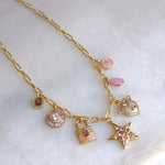 Pink Multi Charm Necklace