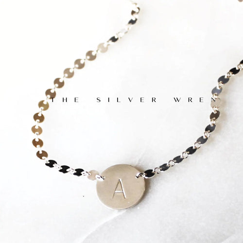 Asha Silver Initial Necklace