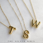 Bubble Letter Initial Necklace