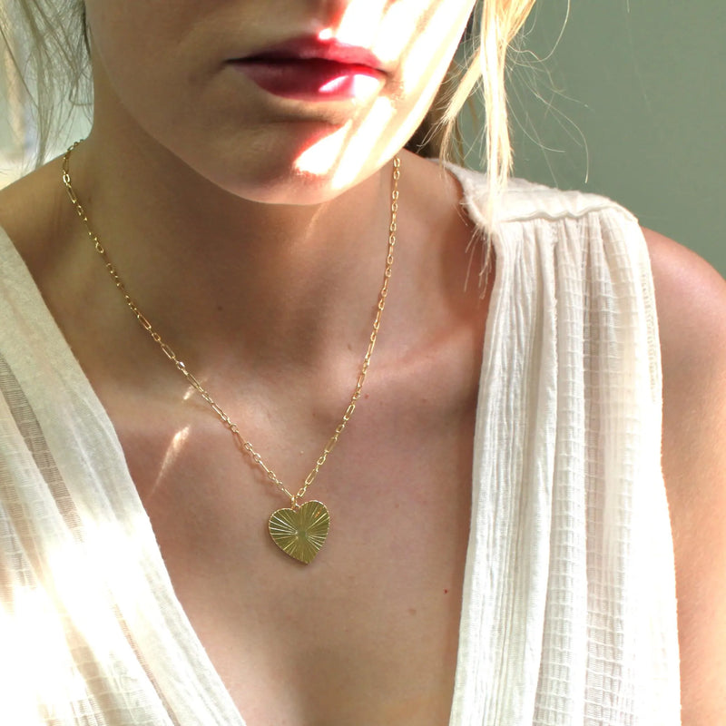 Gold Heart Pendant Necklace