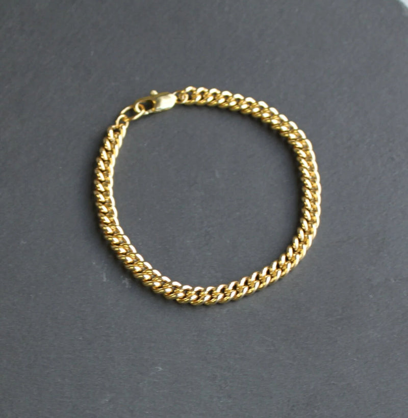 Men's 6mm Curb Chain Gold Bracelet