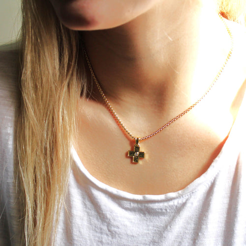 Gold Cross Pendant Necklace