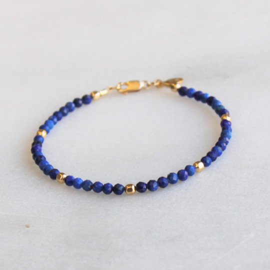 Beaded Lapis Bracelet