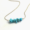 Natural Turquoise Beaded Bar Necklace