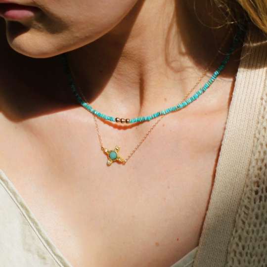 Nyla Beaded Turquoise Necklace