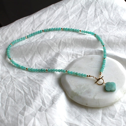 Natural Amazonite Toggle Necklace