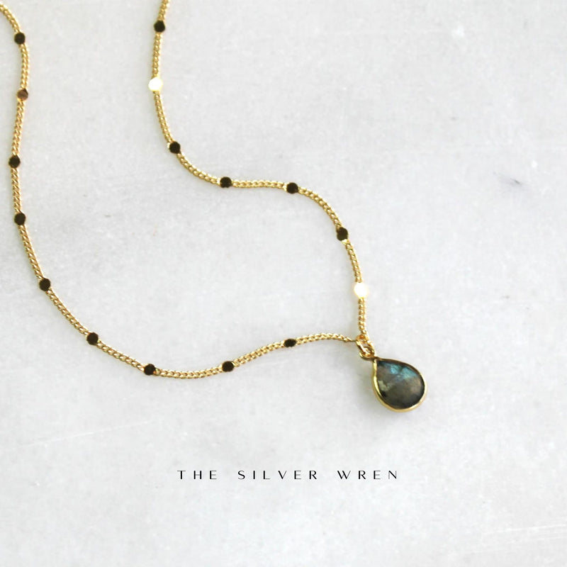 Lupe Labradorite Drop Necklace