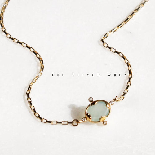 Aqua Chalcedony Pendant Necklace