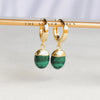 Malachite Huggie Hoop Earrings