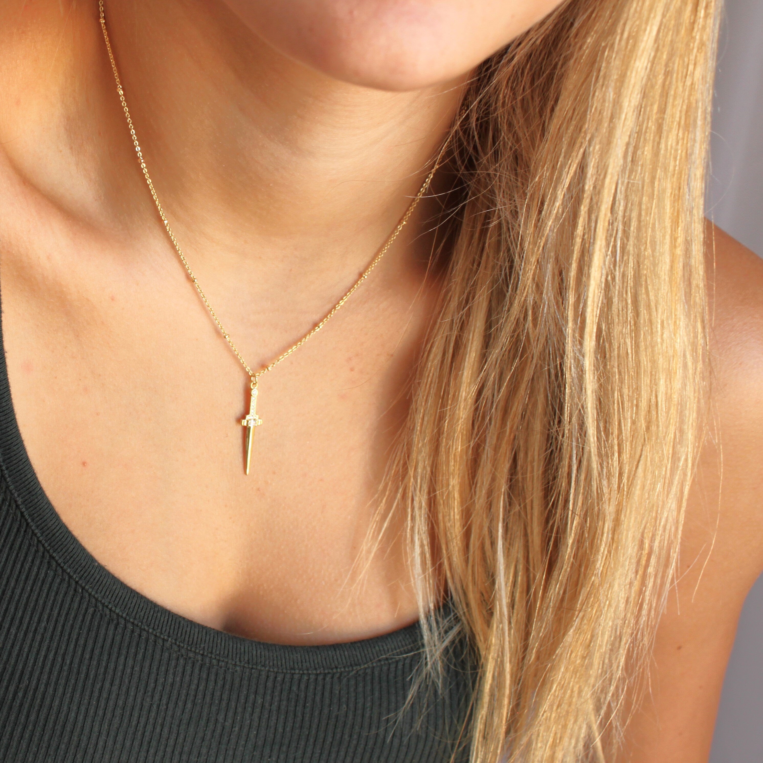 Gold Sword Pendant Necklace – The Silver Wren