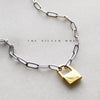 Two Tone Padlock Necklace