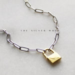 Two Tone Padlock Necklace