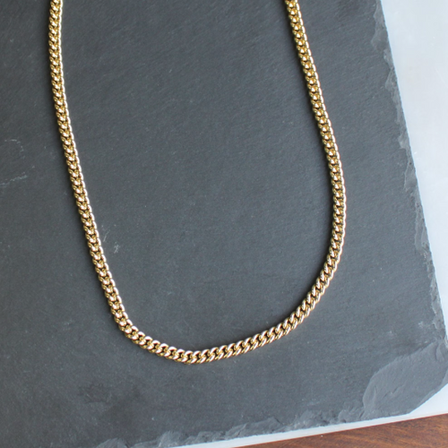 6mm Gold Curb Chain Necklace for Men