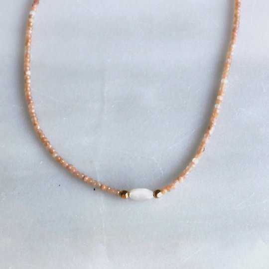 Beaded Moonstone Necklace