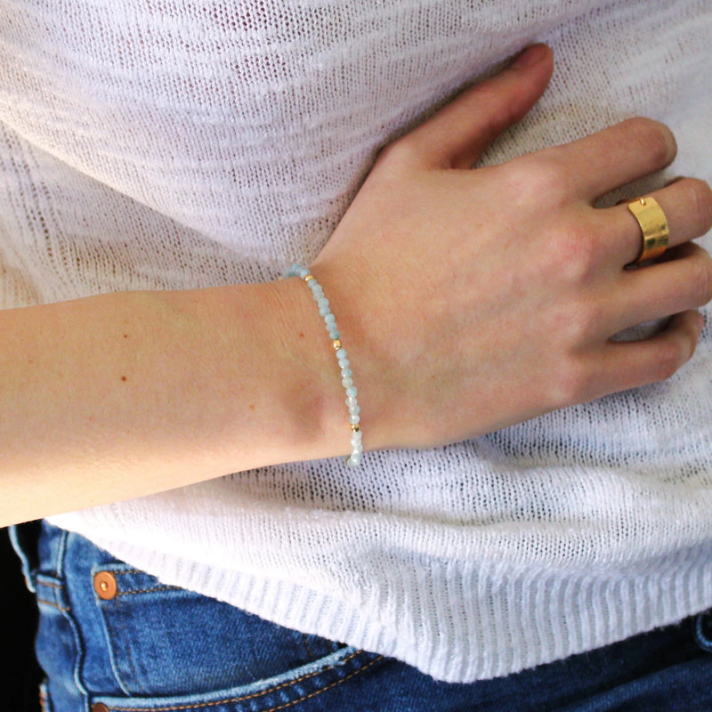 Aquamarine Beaded Bracelet