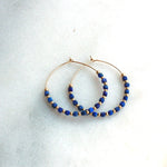 Beaded Lapis Lazuli Hoop Earrings