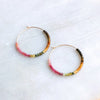 Beaded Tourmaline Hoop Earrings