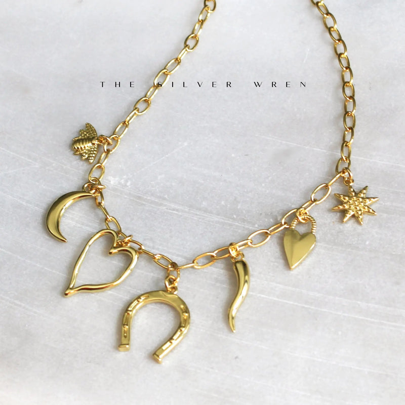 Gold Multi Charm Necklace