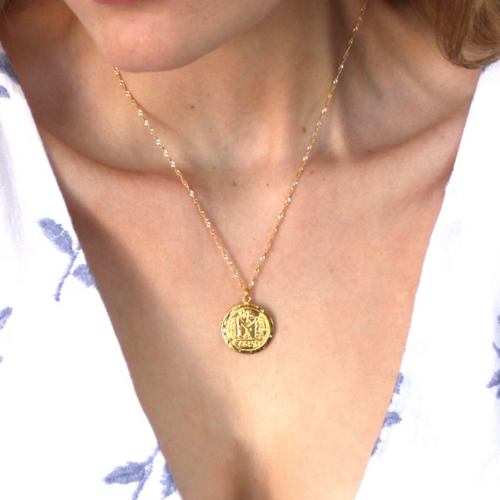 Kyra Gold Coin Pendant Necklace