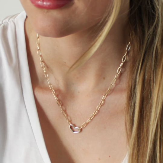 Heart Carabiner Charm Holder Necklace