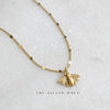 Gold Bee Pendant Necklace