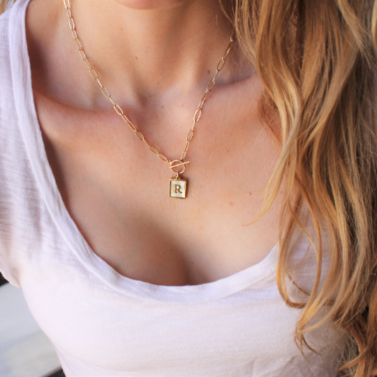 Rory Toggle Initial Necklace