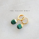 Malachite Huggie Hoop Earrings