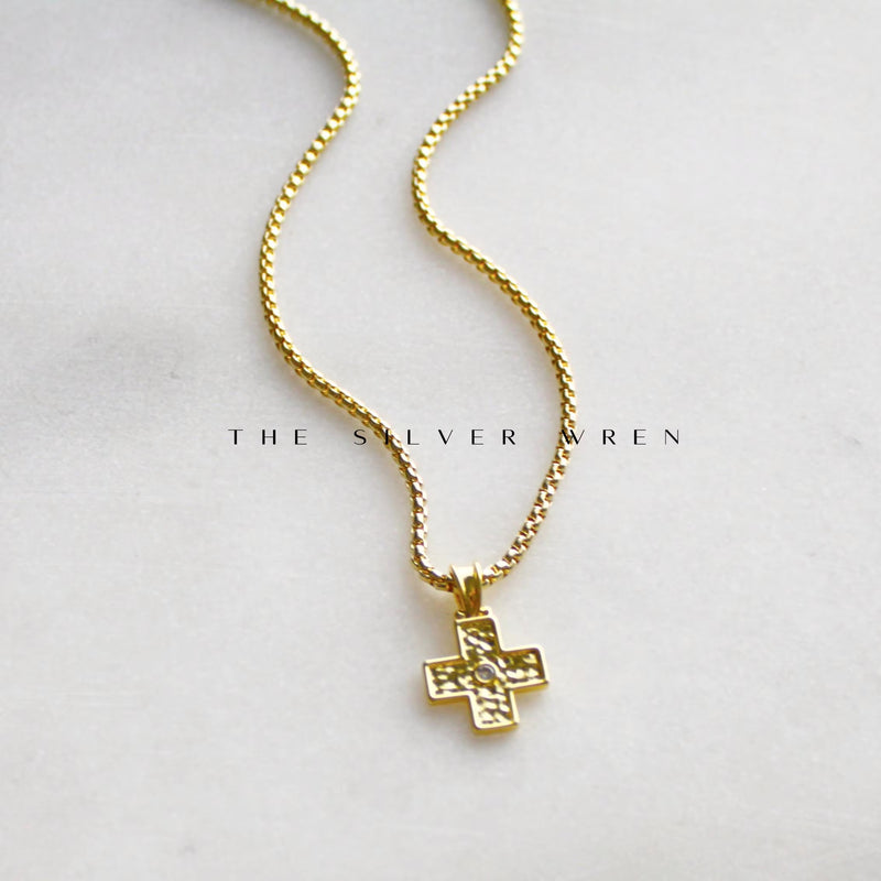 Gold Cross Pendant Necklace