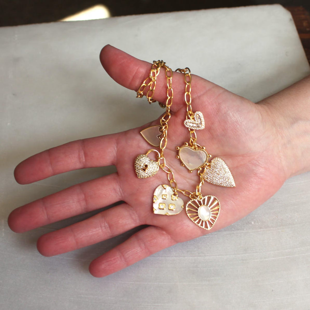 Heart Multi Charm Necklace