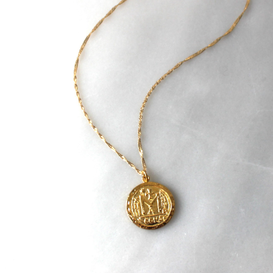 Kyra Gold Coin Pendant Necklace