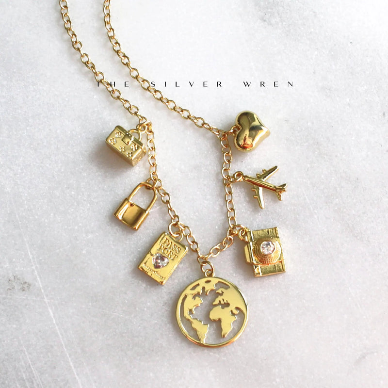 Travel Multi Charm Necklace