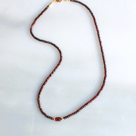 Jules Beaded Garnet Necklace