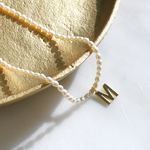 Pearl & Gold Initial Necklace