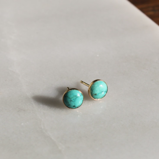 Gold Turquoise Studs