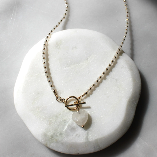 Natural Moonstone Toggle Necklace