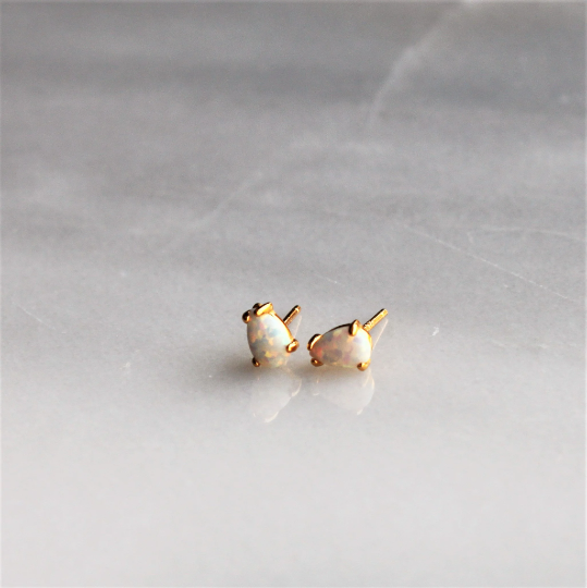 Nyla Teardrop Opal Stud Earrings