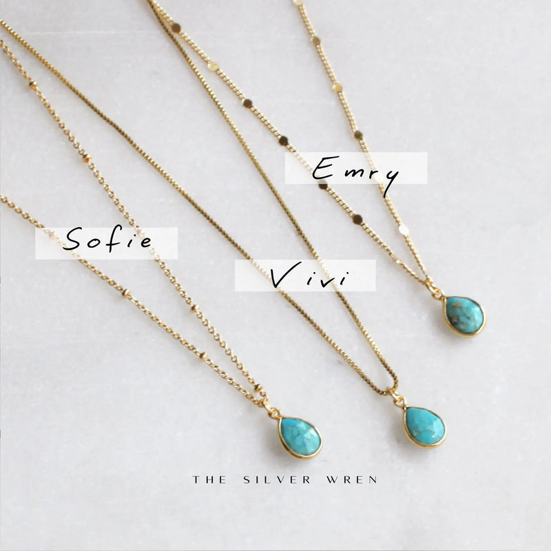 Cori Turquoise Drop Necklace