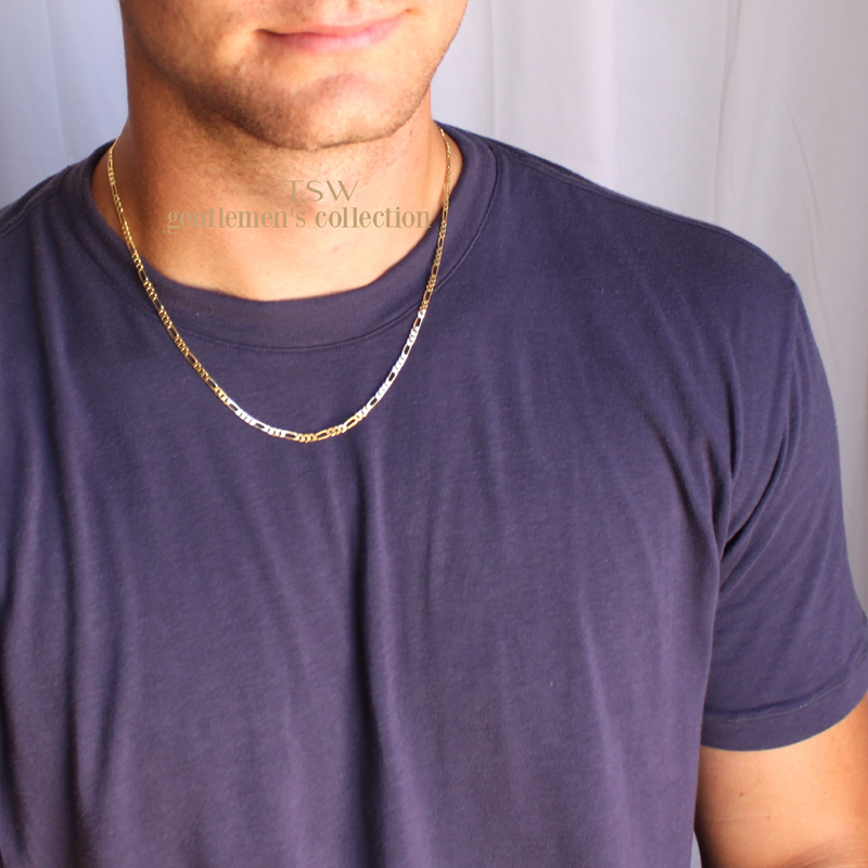 Men's 4mm Figaro Gold Chain Necklace